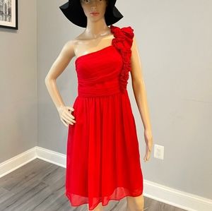 Ellen Tracy One Shoulder Short Dress